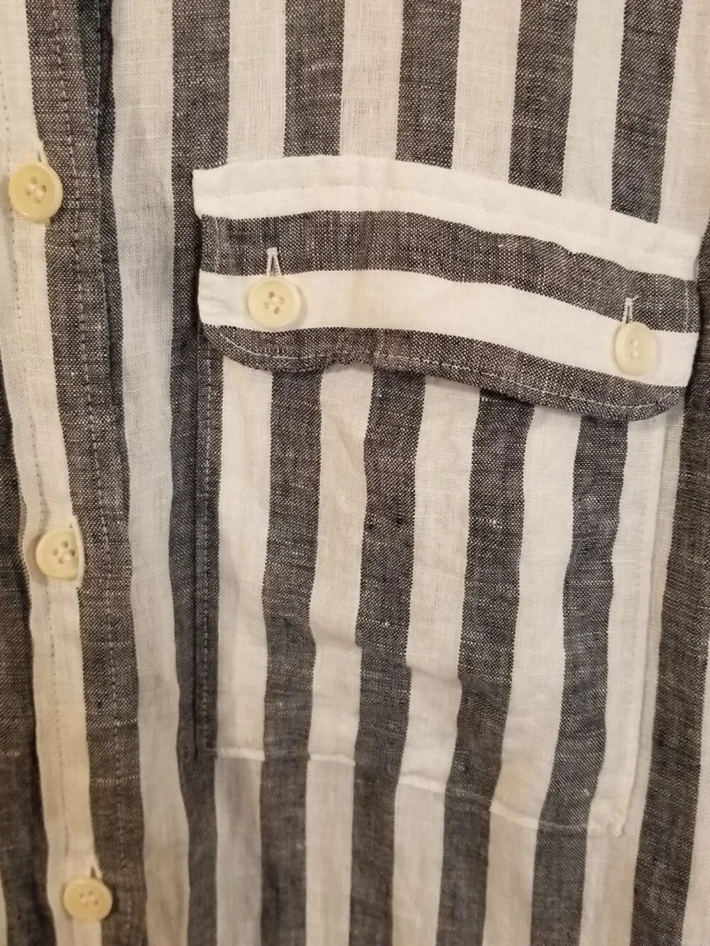J. Crew Women’s Striped 100% Linen Button Down Shirt – Sz 6